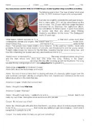 English Worksheet: An Interview with Adele