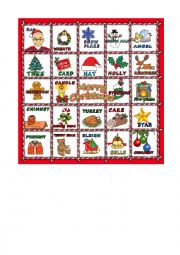 English Worksheet: Christmas Bingo 1/2