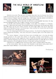 English Worksheet: The Wild World of Wrestling