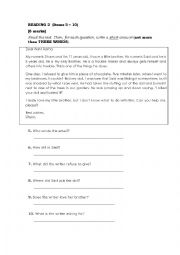 English Worksheet: Reading