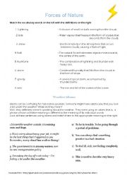 English Worksheet: Weather vocabulary and idioms