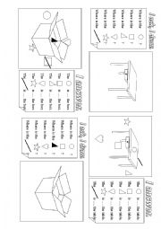 English Worksheet: Pariwork : Where is ... ? Shapes and positions