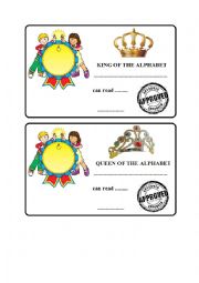 English Worksheet: Award card