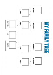 English Worksheet: MY FAMILY  TREE