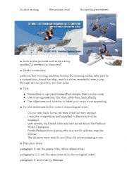 English Worksheet: Storytelling- guided- a parkour competition