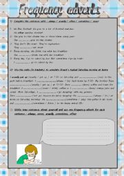 English Worksheet: frequency adverbs