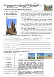 English Worksheet: test on places