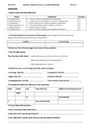 English Worksheet: Module I Lesson 1 Family Relationships