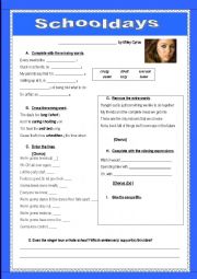 English Worksheet: Song: Breakout by M. Cyrus