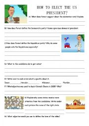 English Worksheet: How to elect the US President