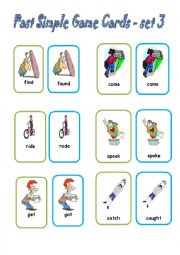 English Worksheet: Irregular Verbs - Game Cards / set 3