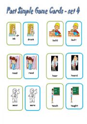 English Worksheet: Irregular Verbs - Card Game / set 4