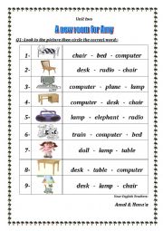 English Worksheet: Bedrooms Furnitures
