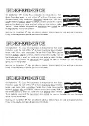 English Worksheet: celebrations Costa Rica