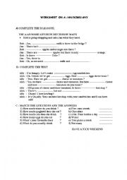 English Worksheet: Some any