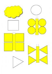 English Worksheet: butterflies and shapes - 2