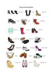 Types of shoes Pictionary