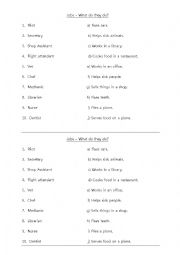 English Worksheet: Jobs - What do they do?