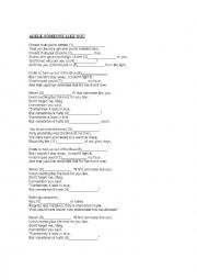 English Worksheet: Someone like you-song