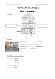 HAPPY EARTH 1 UNIT 1 - test vocabulary