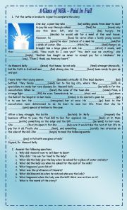 English Worksheet: A GLASS OF MILK - PAID IN FULL 