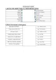 English Worksheet: Film review and genres