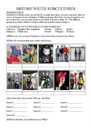 English Worksheet: British Youth Subcultures