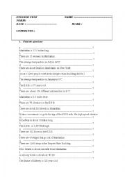 English Worksheet: Questions about new York (test)