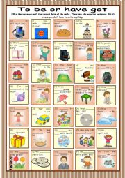 English Worksheet: To be or have got * 35 pictures & sentences * with key reuploaded 