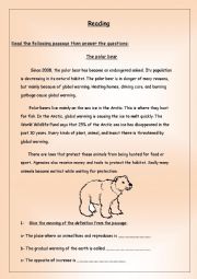 English Worksheet: endangered animals