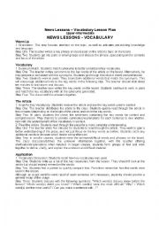 English Worksheet: news lessons