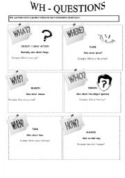 English Worksheet: wh questions