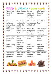 FOOD - game cards