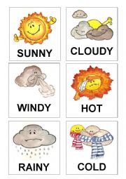 English Worksheet: Weather Flashcrards