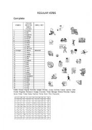 English Worksheet: REGULAR VERBS