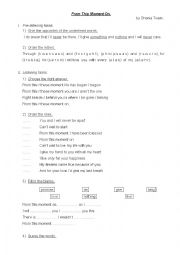 English Worksheet: From this moment by Celine Dion