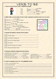 English Worksheet: VERB TO BE - REVIEW