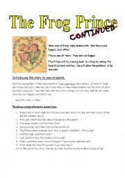 English Worksheet: The Frog Prince... CONTINUED