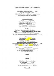 English Worksheet: Fight for this love