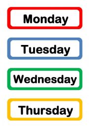 English Worksheet: Days of the week