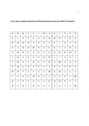 English Worksheet: Reflexive Pronouns wordsearch