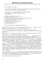 English Worksheet: Driving a car - a funny listening text