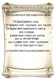 English Worksheet: Class Contract