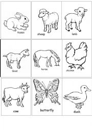 English Worksheet: Farm animals flashcards