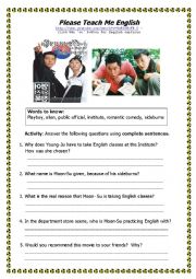 English Worksheet: Please Teach Me English