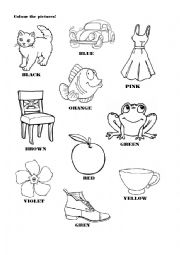 English Worksheet: Colour the pictures!