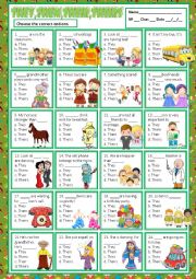 English Worksheet: THEY, THEM, THEIR  & THEIRS