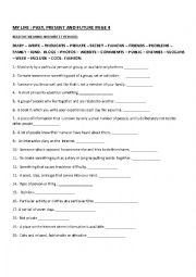 English Worksheet: MY LIFE VOCABULARY