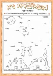 English Worksheet: Halloween  * 1 -  20 *
