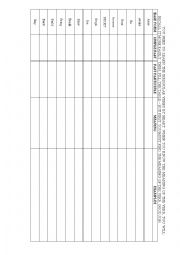 English Worksheet: LIST OF IRREGULAR VERBS TO FILL